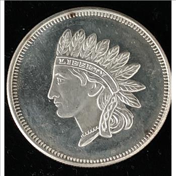 SILVER INDIAN LIBERTY 1oz ROUND .999 FINE SILVER