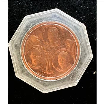 MEN ON THE MOON APOLLO XI JULY 4, 1969 UNC COMMORATIVE COIN