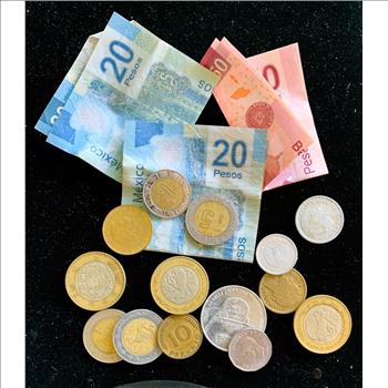 GRAB BAG WORLD COINS, TOKENS, PAPER MONEY