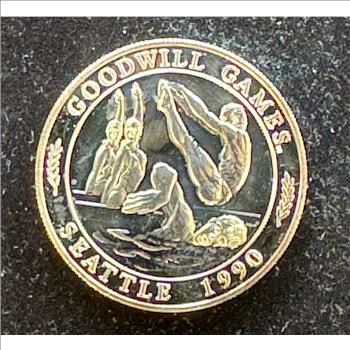 1990 SEATTLE GOODWILL GAMES COIN, 1oz ,999 FINE SILVER PROOF