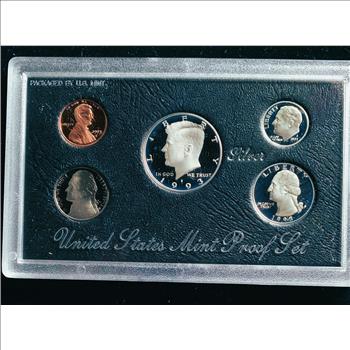 1993-S SILVER US MINT PROOF COIN SET, IN ORIGINAL MINT CASE, PKG, WITH COA