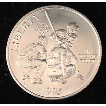 1995 ATLANTA OLYMPICS PROOF HALF DOLLAR BASEBALL