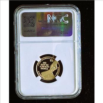 GOLD, 2022-W $5 DOLLAR NEGRO LEAGUES BASEBALL, NGC HIGH GRADED PROOF 70 ULTRA CAMEO, GEM UNBLEMISHED COIN IN THE SLAB