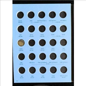 1858-1936 CANADA  SILVER 10 CENT COLLECTION, 8 COINS IN A WHITMAN BOOK