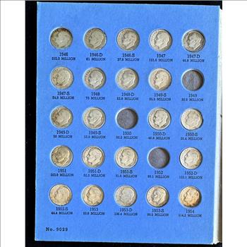 1946- ROOSEVELT SILVER DIME (41) COIN INCOMPLETE IN A WHITMAN COLLECTION BOOK