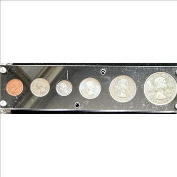 1959 SILVER 6 COIN SET, QUALITY COINS OF CANADA BU IN A HARD CASE
