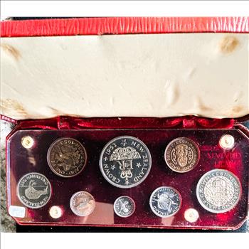 1953 NEW ZEALAND 8 COIN ABSOLUTE GEM PROOF MINT SET SEALED HARD CASE, ORIG PKG, ORIG 