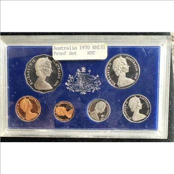 1970 AUSTRALIA 6 COIN PROOF SET, RARE ONLY 15,112 ISSUED, UNBLEMISHED IN ORIG MINT CASE