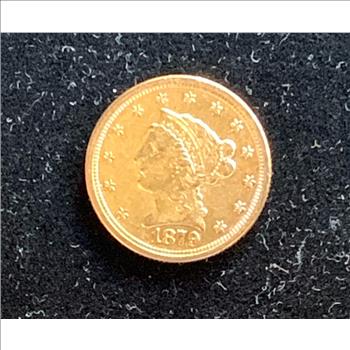 GOLD, 1879 U.S. $2 1/2 DOLLAR GOLD COIN, HIGH GRADE GEM
