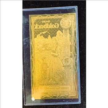 GOLD, IDAHO GOLDBACKS 1 GOLD FOIL NOTE, 1/1000 th 24K .999 FINE GOLD, CAN BE USED AS LEGAL TENDER, PHOTOS IN PROTECTIVE COVERS