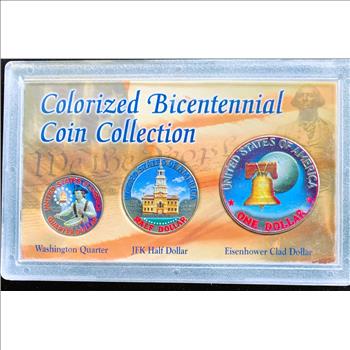 1776-1976 COLORIZED BICENTENNIAL COIN COLLECTION, IN ORIGINAL SEALED CASE