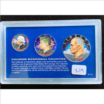 1776-1976 COLORIZED BICENTENNIAL COIN COLLECTION, IN ORIGINAL SEALED CASE