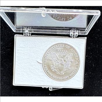2006 1oz .999 SILVER AMERICAN EAGLE $1 DOLLAR COIN, UNBLEMISHED UNC GEM IN A CASE