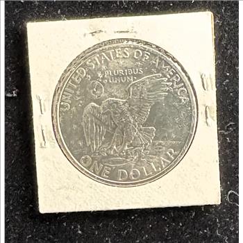 1971-S SILVER EISENHOWER $1 DOLLAR, BRIGHT SHINY GEM COIN, HOLDER DISTORTS PHOTO