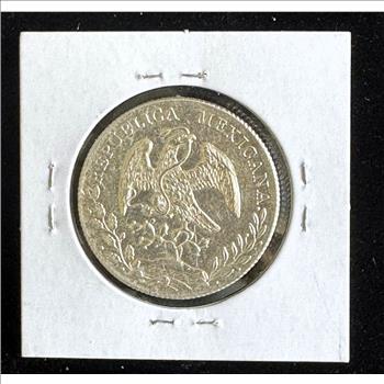 1895 MEXICO SILVER HIGH GRADE COIN, 8 REALES A.M. CULIACAN MINT 