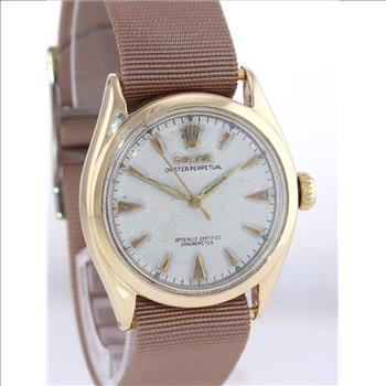 Rare Rolex Oyster Perpetual 14k Semi Bubbleback Watch