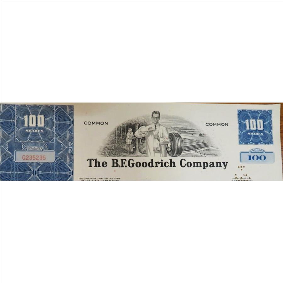 BF Goodrich Stock Certificate Property Room