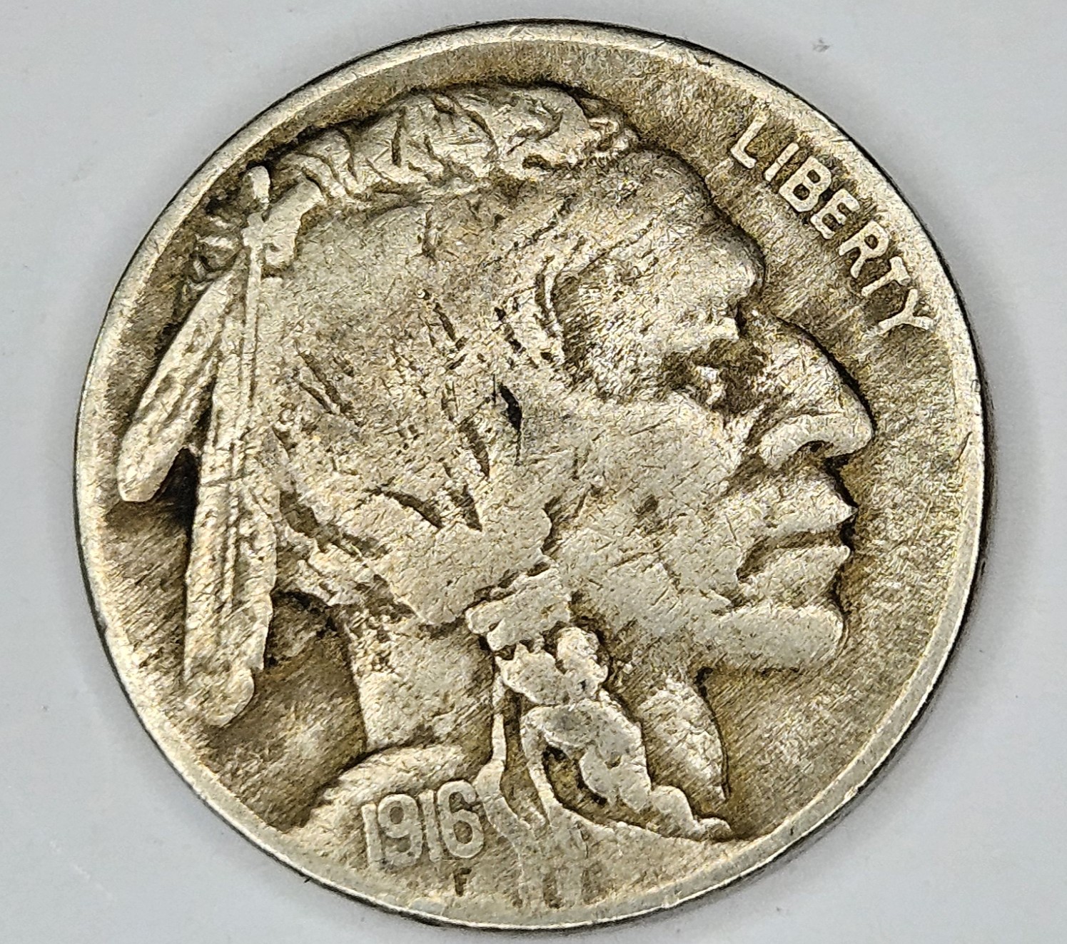 1916 F-VF Grade Buffalo Nickel