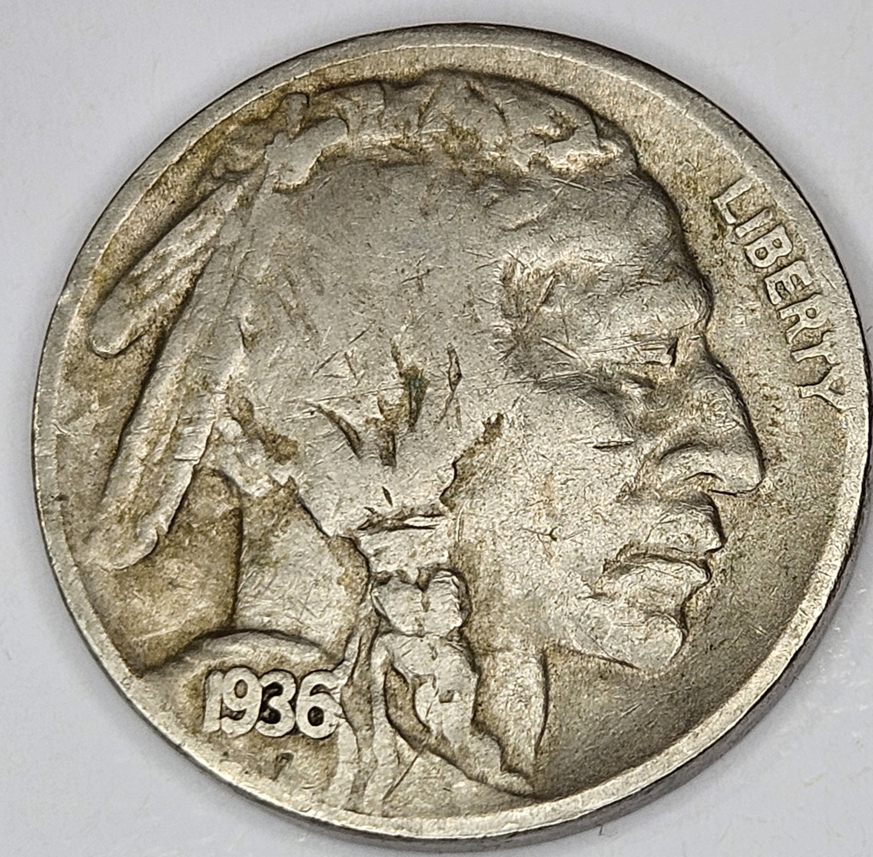 1936 S Buffalo Nickel -VF Grade