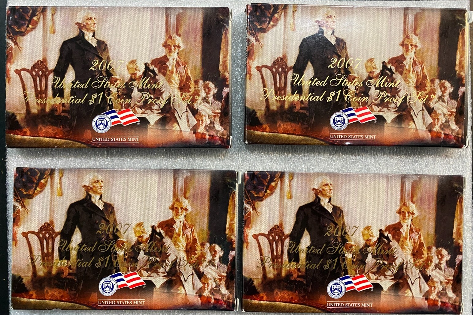 (4) 2007 US Presidential Proof Dollar Sets - 16 Total Coins in OMP- PRICE REDUCED!