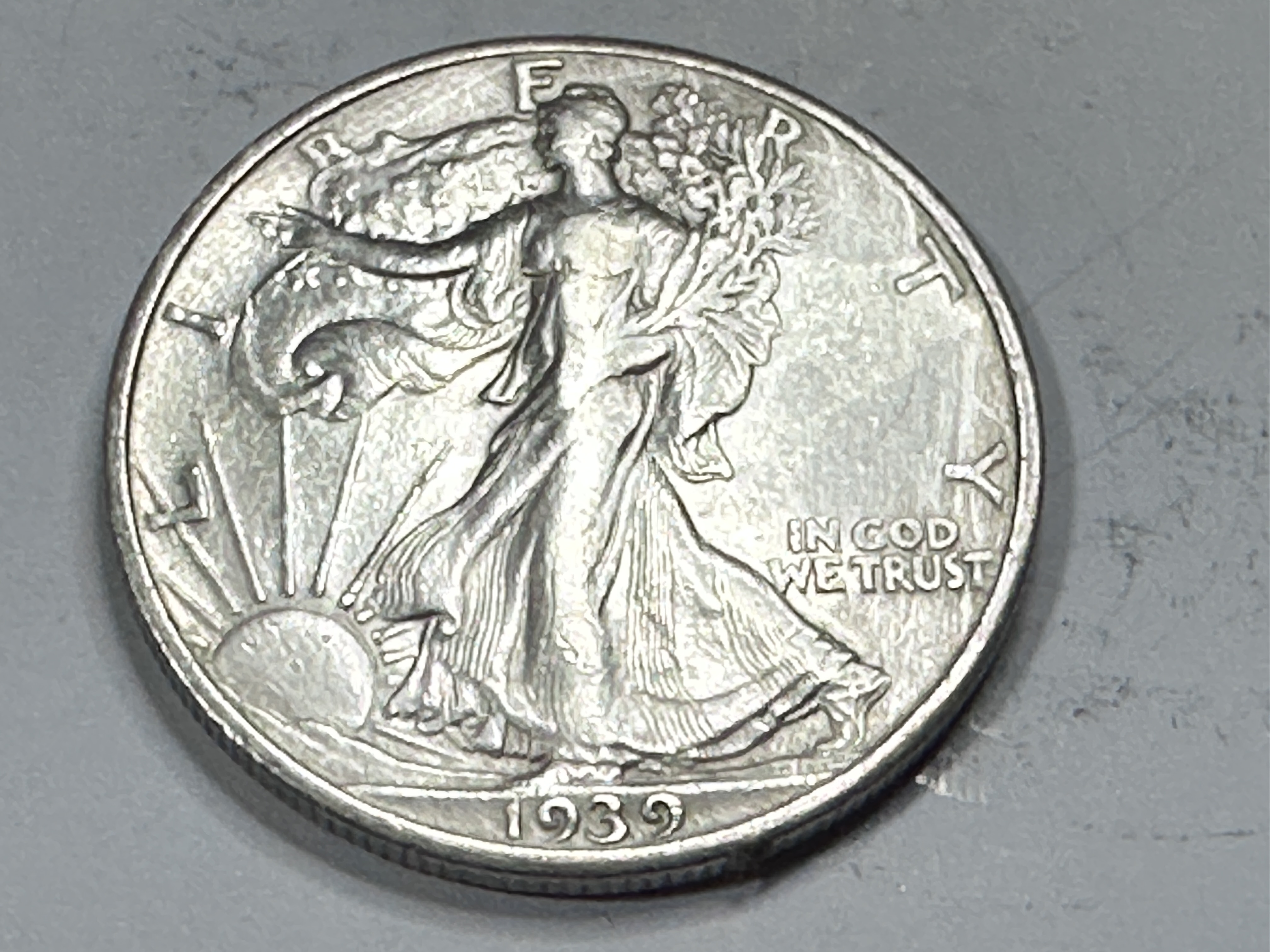 1939 Natural Untouched AU Grade Walking Liberty Half Dollar -