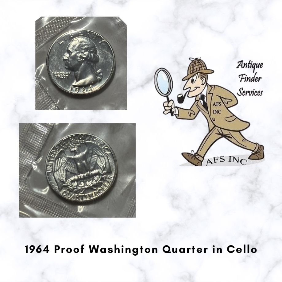 1964 US Mint Proof Washington Quarter in Mint Cello