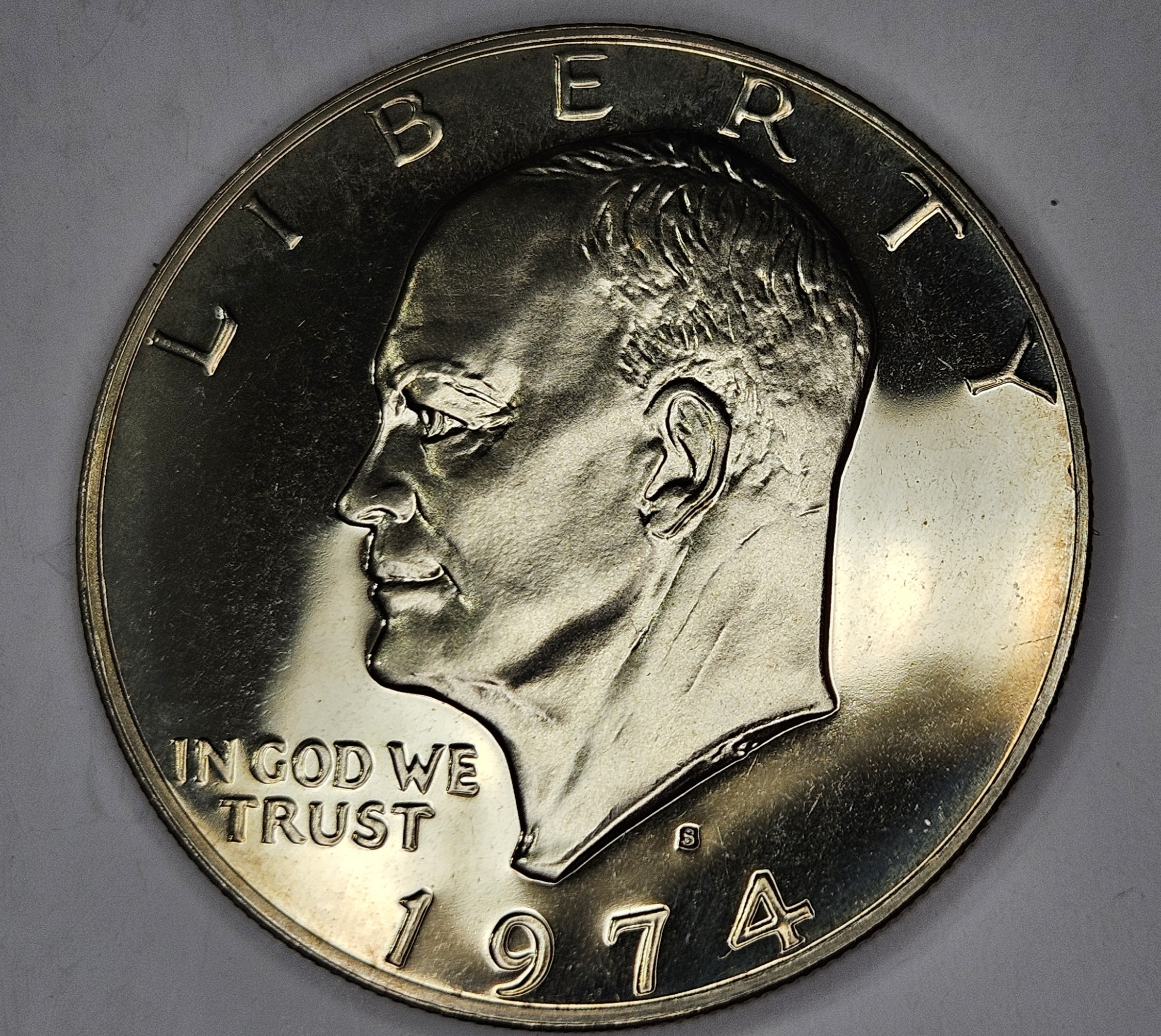 1974 Rainbow Toning - "S" San Francisco Mint Eisenhower Proof Dollar