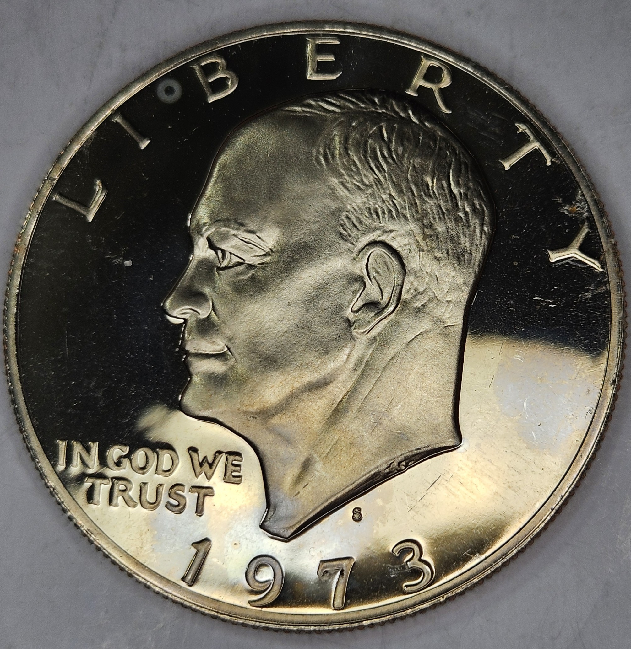 1973 "S" San Francisco Mint- Gem Proof Eisenhower Proof Dollar - Russet Toning