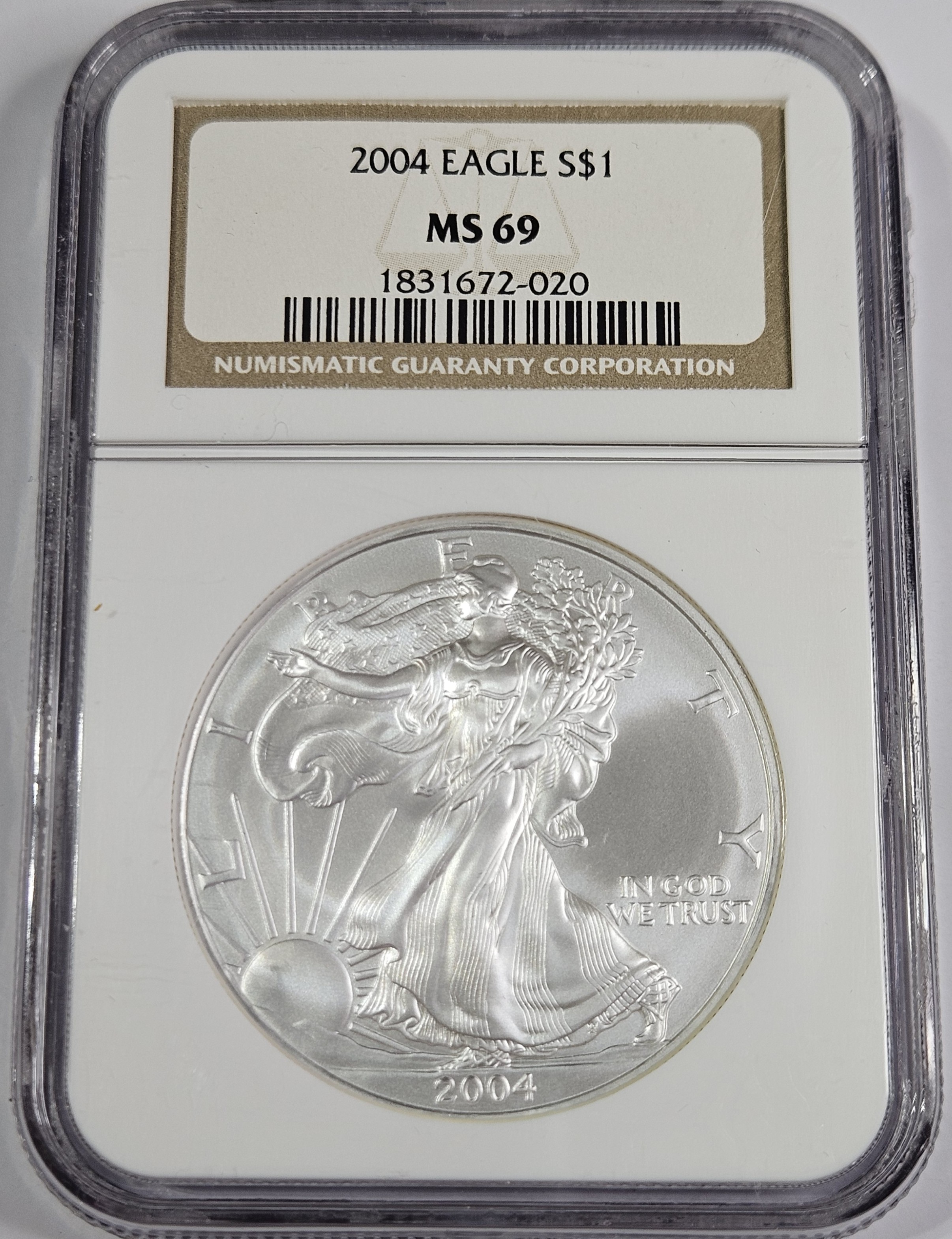 2004 US Silver Eagle MS 69 NGC