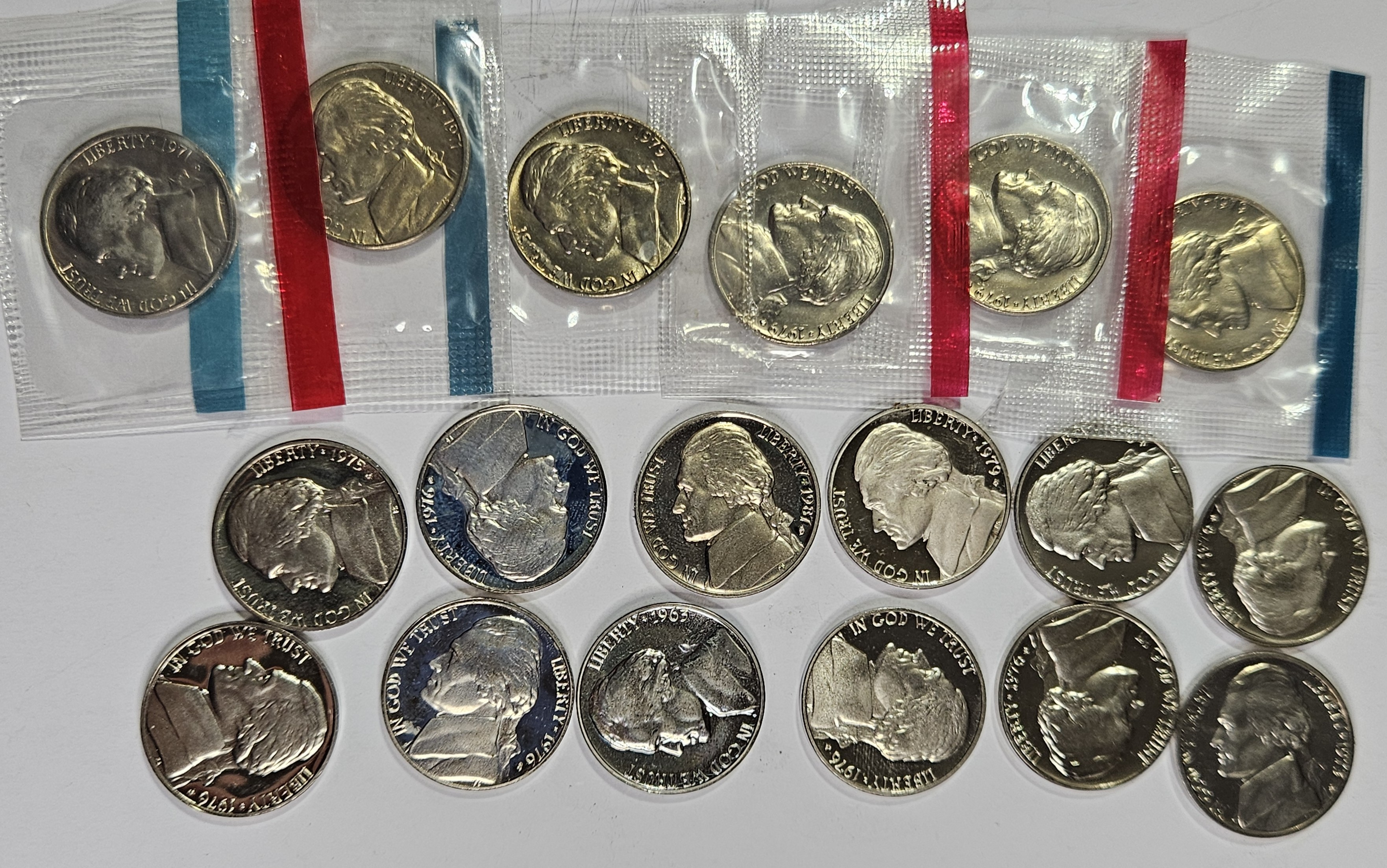 (18) Assorted Date US Mint and Proof Jefferson Nickels