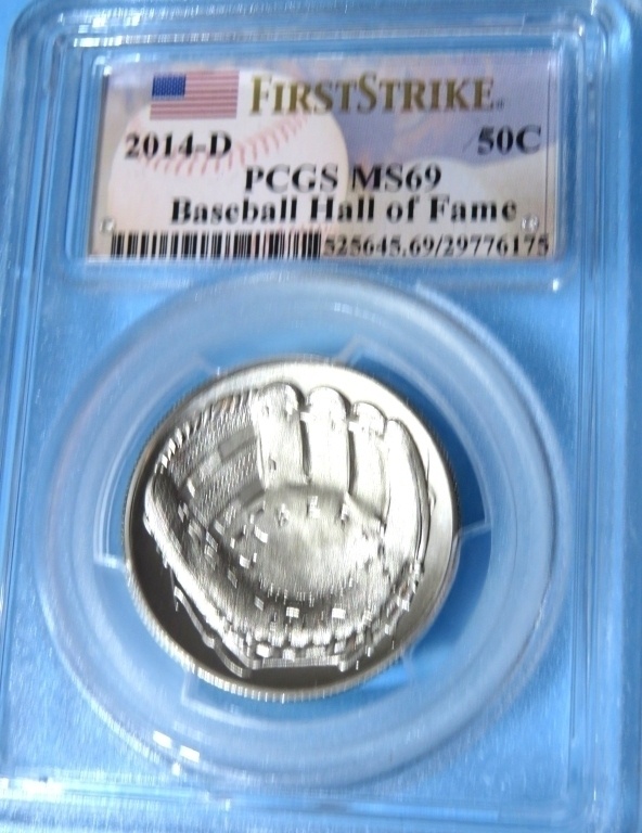 2014 Baseball Hall of Fame MS69 PCGS 1st Strikes Edition - Half Dollar Convex Coin Glove