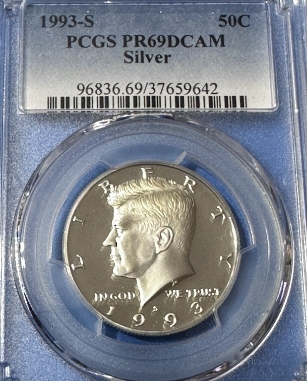 1993 "S" San Francisco Mint PRF69 DCAM Silver Kennedy Half Dollar
