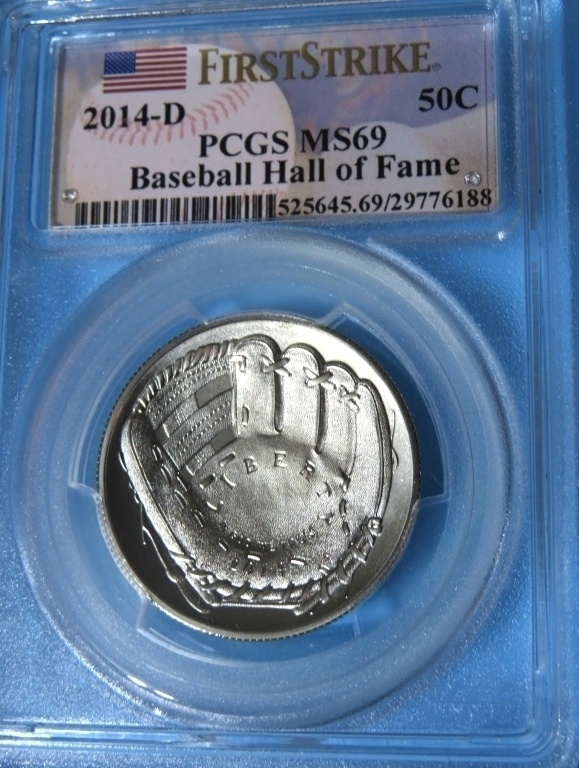 2014 "D" MS69 PCGS Baseball HOF Half Dollar