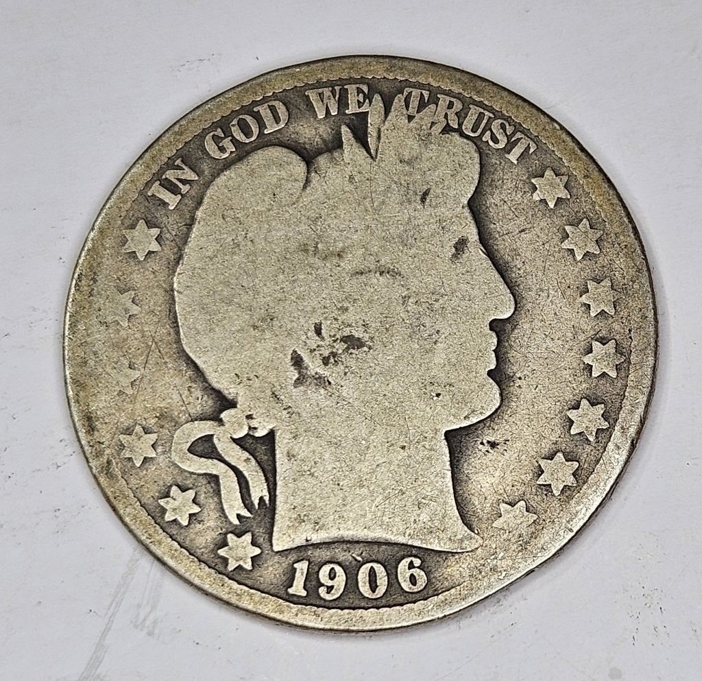 1906 "S" Barber Half Dollar