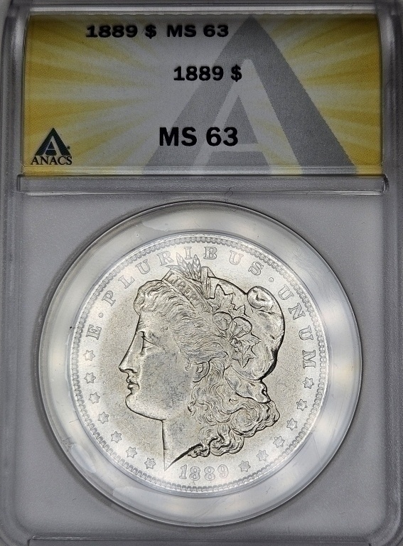 1889 "P" MS 63 ANACS Morgan Silver Dollar