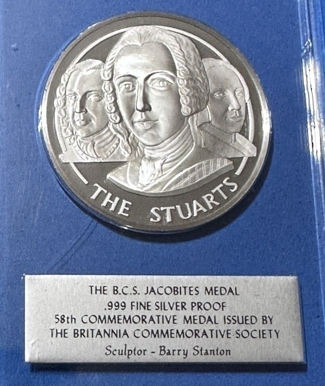 41.3 grams Silver Jacobites .999 Silver Proof in Lucite