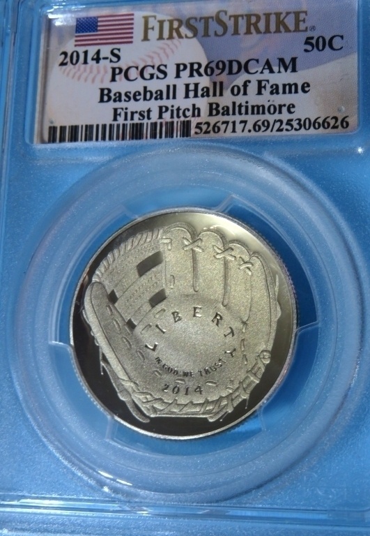 2014 "S" San Francisco Mint Baseball Hall of Fame Proof 69 Ultra Cameo NGC Half Dollar