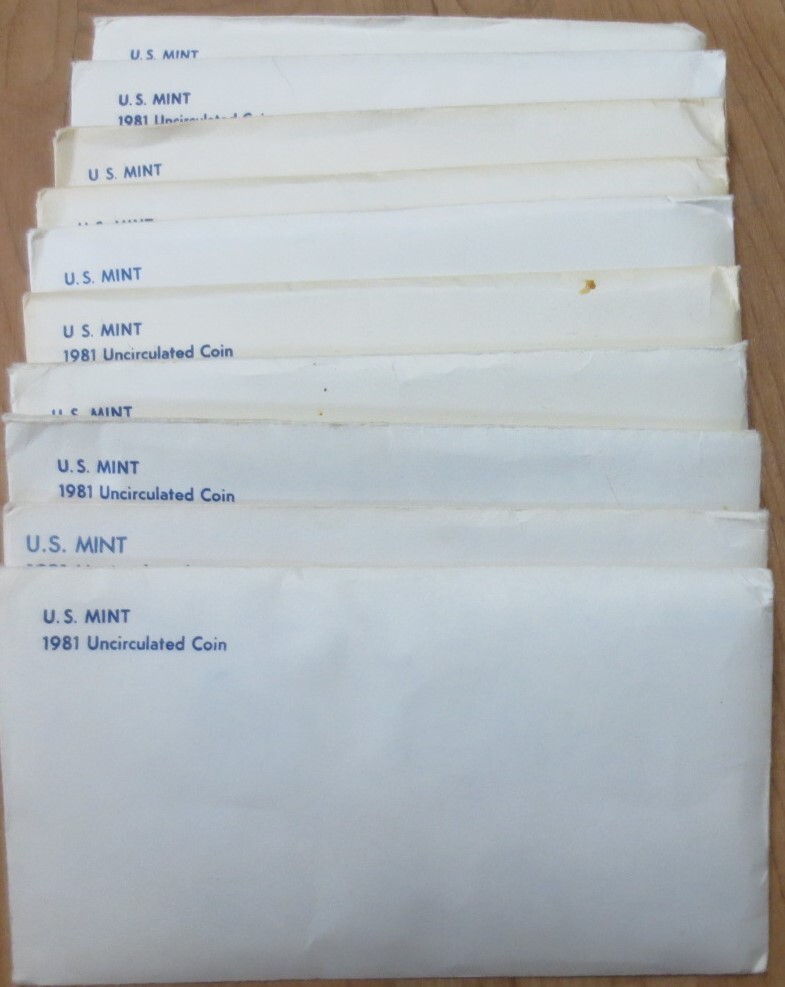 TEN (10) 1981 US Mint Sets in OP