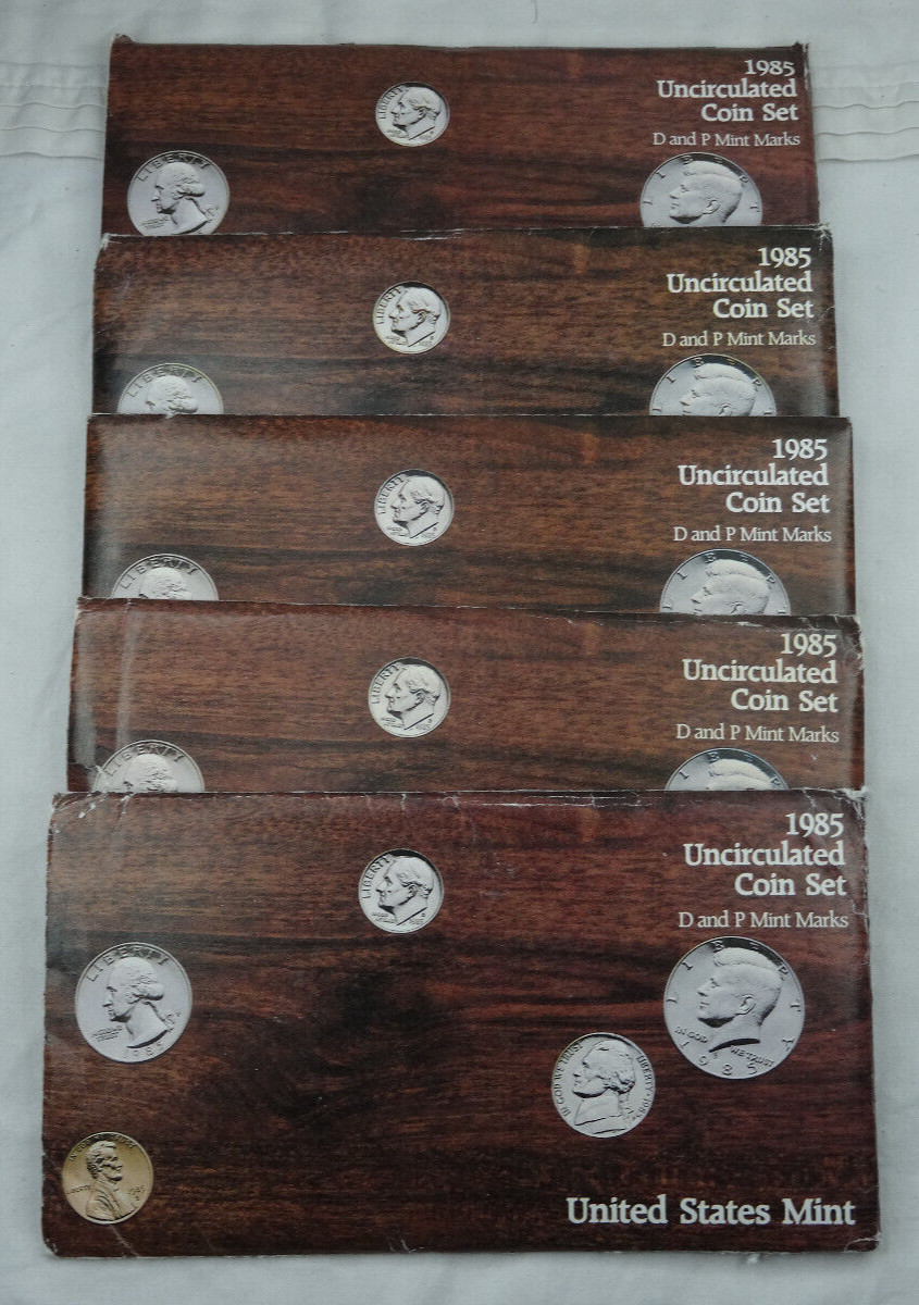 (5) FIVE 1985 US Mint Sets in OP