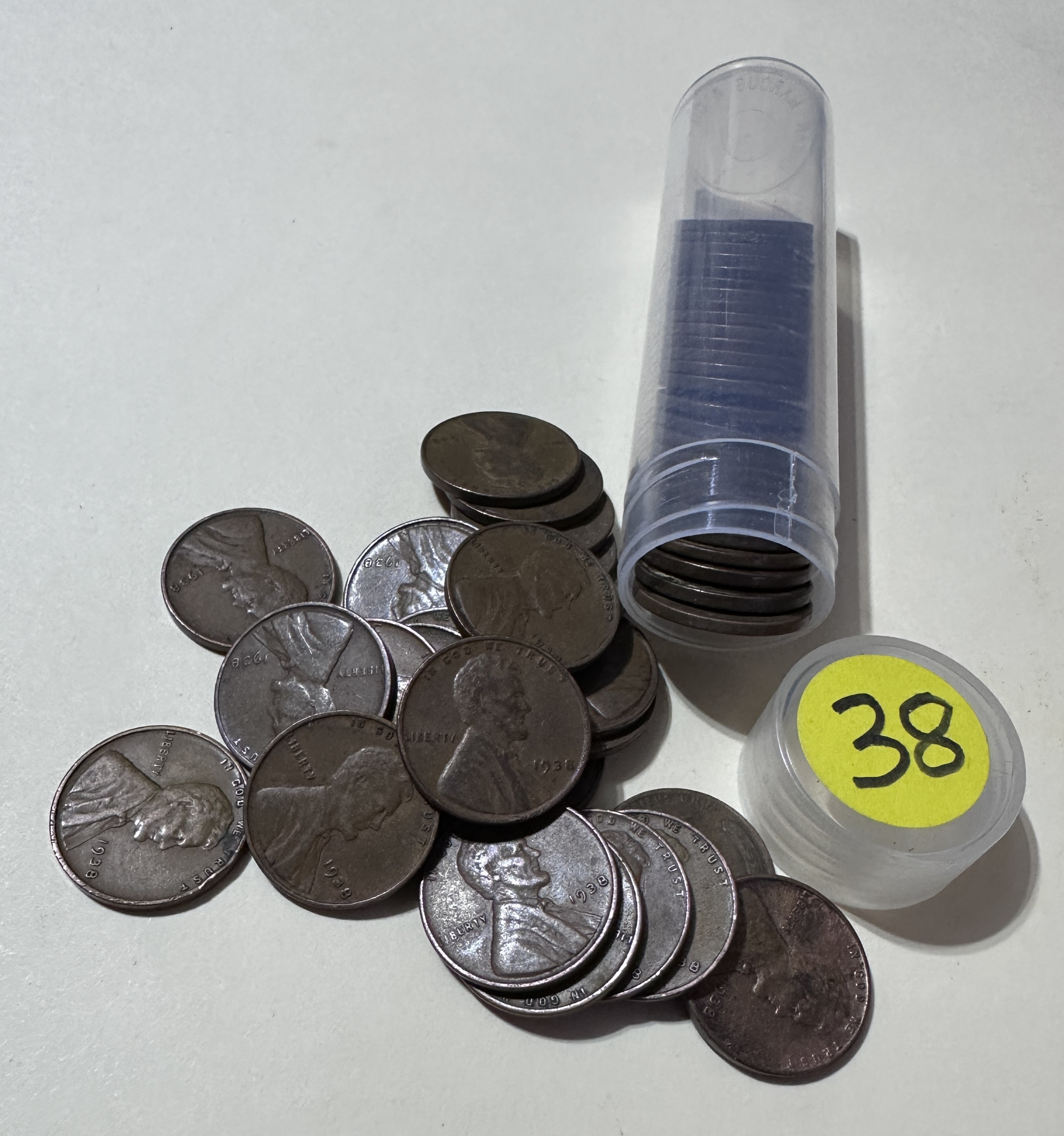 1938 P old Dealers Roll of Lincoln Wheat Cents