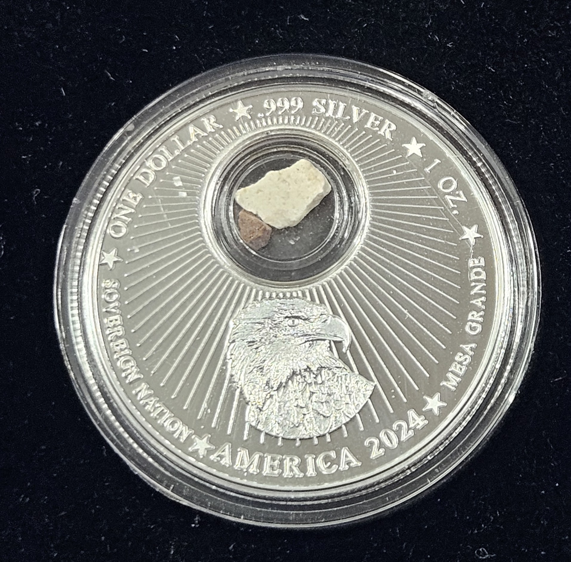 ~RARE~ Tomb of Jesus - 1 oz Silver .999 Round with Encased Jerusalem Stone - COA 