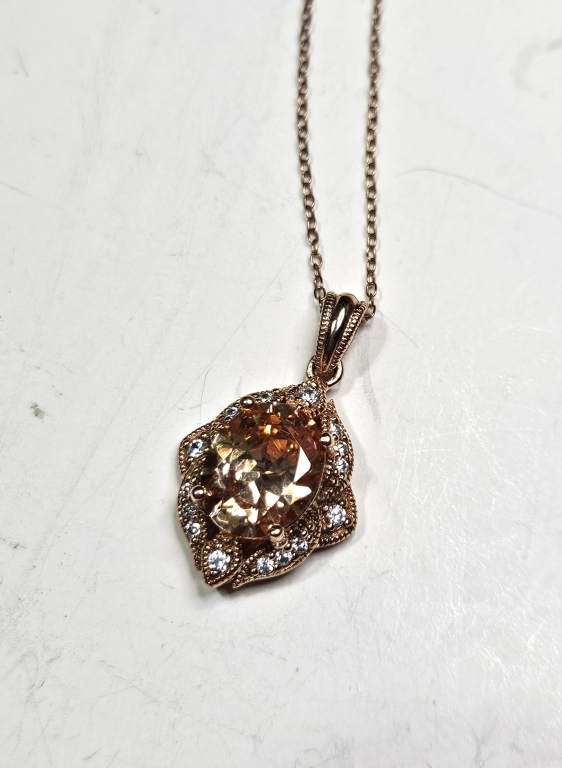 VANNA K Designer Vermeil Sterling Silver Topaz- CZ Necklace