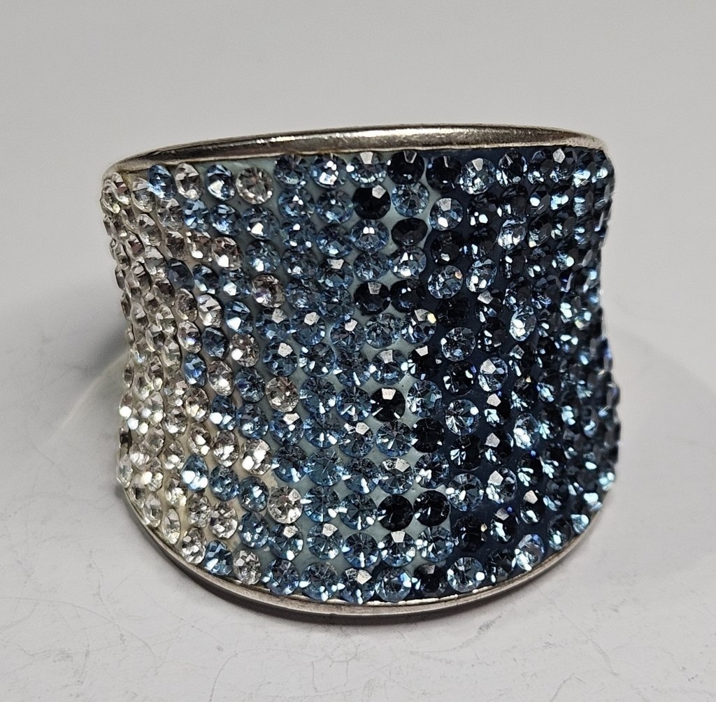 Pretty Blue Ombre Sterling Silver CZ Ring