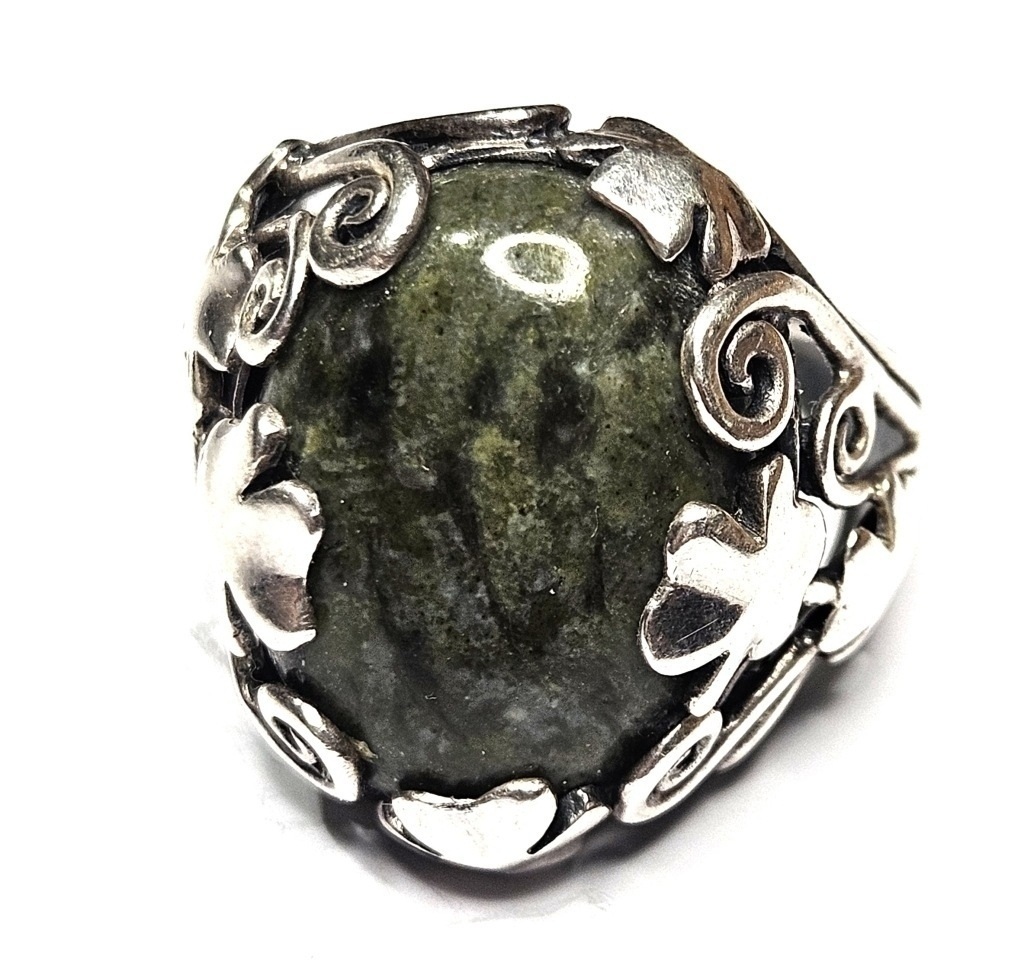 sterling Silver Green Zoicite Ring