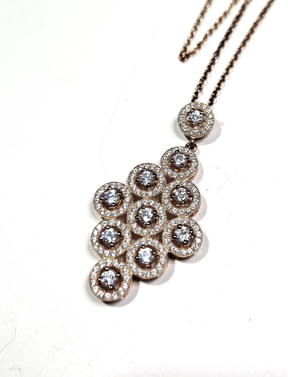 Vermeil Sterling Silver Topaz CZ Necklace