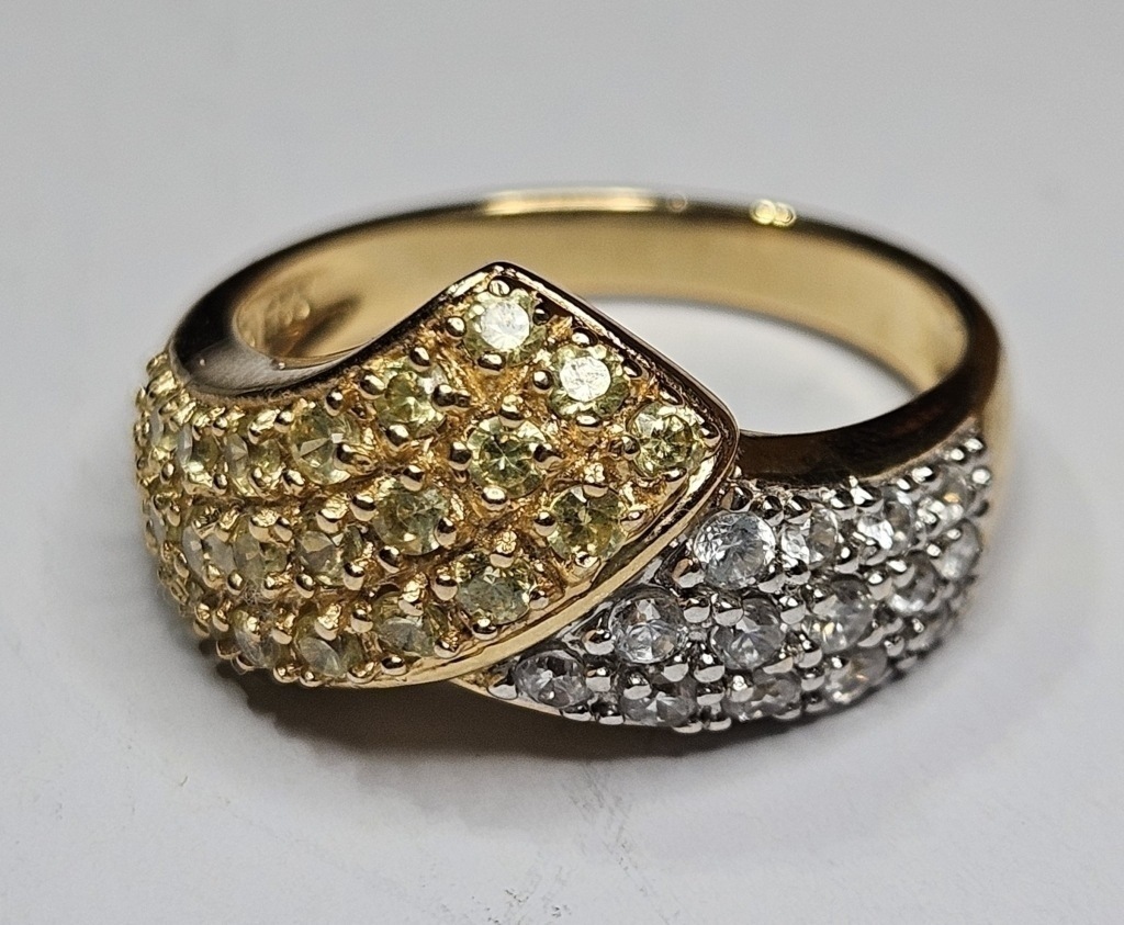 Fancy Sterling Silver Vermeil CZ Ring