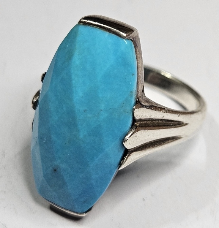 Sterling Silver Blue Fashion Ring