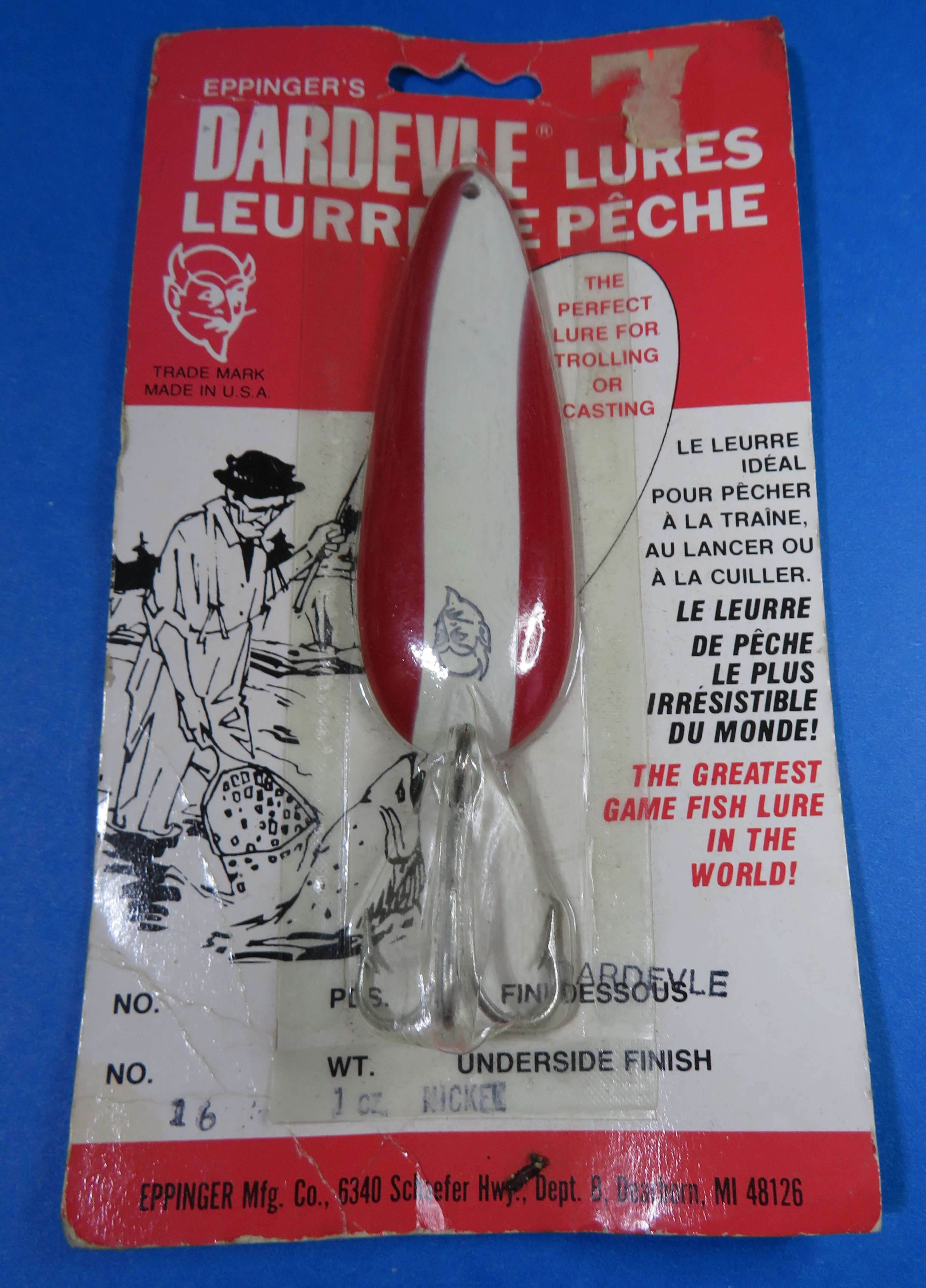 Cuillère De Pêche Vintage Dardevle - Métal - Occasion Jamais Servie - Originale