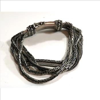 Chased Sterling Silver Rope Bracelet
