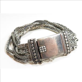 Chased Sterling Silver Rope Bracelet